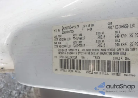 2005 Dodge Ram 1500 Slt/Laramie from USA, damaged, VIN 1D7HA18N05S103264